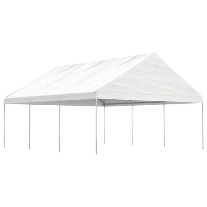 Belvédère avec toit blanc 6,69x5,88x3,75 m polyéthylène – Image 1