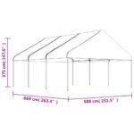 Belvédère avec toit blanc 6,69x5,88x3,75 m polyéthylène – Image 4