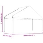 Belvédère avec toit blanc 6,69x5,88x3,75 m polyéthylène – Image 5