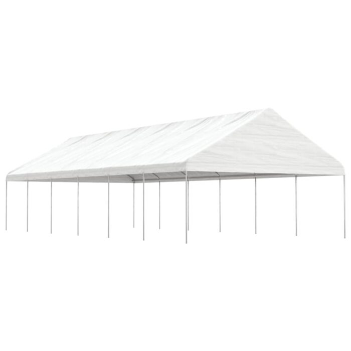 Belvédère avec toit blanc 13,38x5,88x3,75 m polyéthylène – Image 1