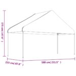 Belvédère avec toit blanc 13,38x5,88x3,75 m polyéthylène – Image 5