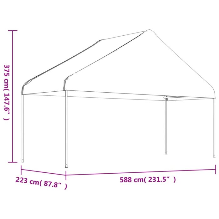Belvédère avec toit blanc 13,38x5,88x3,75 m polyéthylène – Image 5