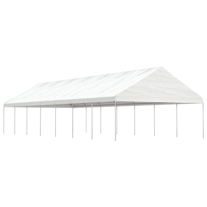 Belvédère avec toit blanc 15,61x5,88x3,75 m polyéthylène – Image 1
