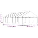 Belvédère avec toit blanc 15,61x5,88x3,75 m polyéthylène – Image 4