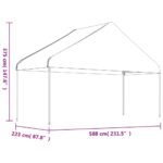 Belvédère avec toit blanc 15,61x5,88x3,75 m polyéthylène – Image 5