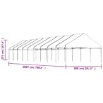 Belvédère avec toit blanc 20,07x5,88x3,75 m polyéthylène – Image 4