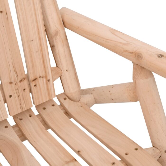 Banc de jardin à 2 places 119x85x98 cm bois massif d'épicéa – Image 3