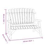 Banc de jardin à 2 places 119x85x98 cm bois massif d'épicéa – Image 4
