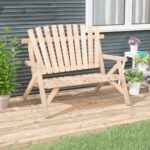 Banc de jardin à 2 places 119x85x98 cm bois massif d'épicéa