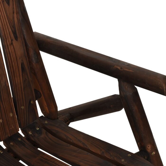 Banc de jardin à 2 places 119x85x98 cm bois massif d'épicéa – Image 3