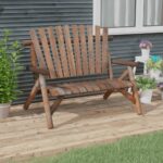 Banc de jardin à 2 places 119x85x98 cm bois massif d'épicéa