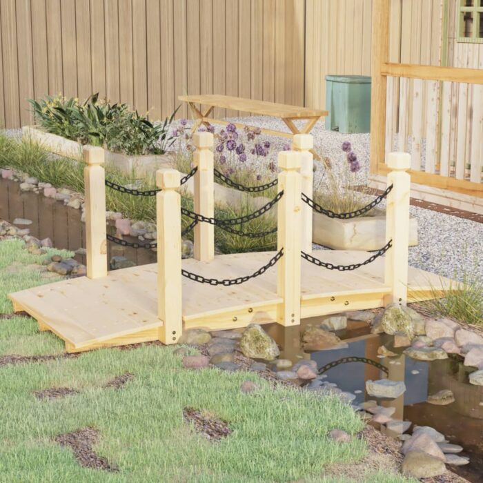 VXL8720845754730_m_en_hd_1.jpg Pont de jardin avec garde-corps en chaîne bois massif épicéa – Image 1