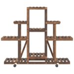 Support à fleurs avec roues 110x25x101 cm bois massif de sapin – Image 3