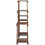 Support à fleurs avec roues 110x25x101 cm bois massif de sapin – Image 4