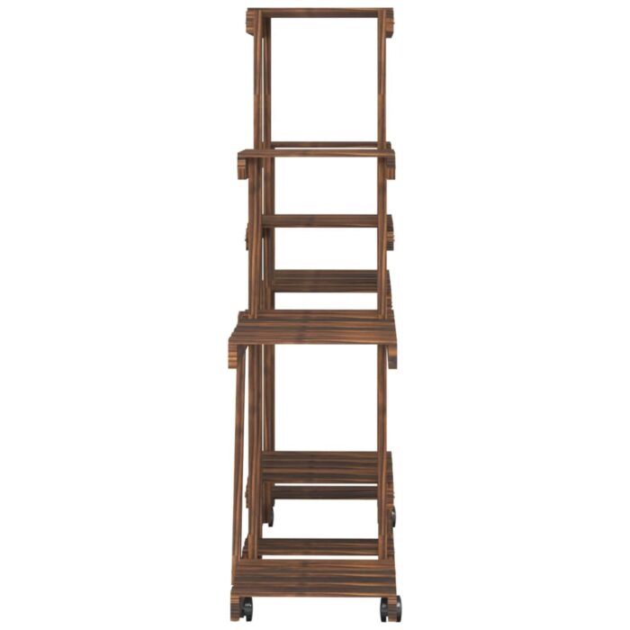 Support à fleurs avec roues 110x25x101 cm bois massif de sapin – Image 4