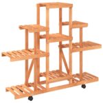 Support à fleurs avec roues 110x25x101 cm bois massif de sapin – Image 2