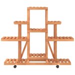 Support à fleurs avec roues 110x25x101 cm bois massif de sapin – Image 3