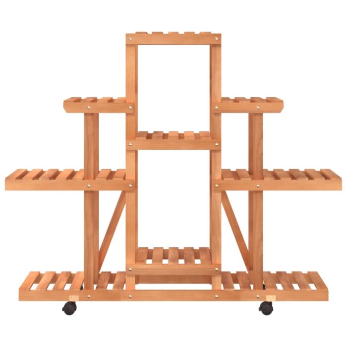 Support à fleurs avec roues 110x25x101 cm bois massif de sapin – Image 3