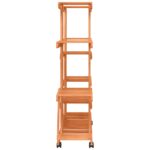 Support à fleurs avec roues 110x25x115 cm bois massif de sapin – Image 3