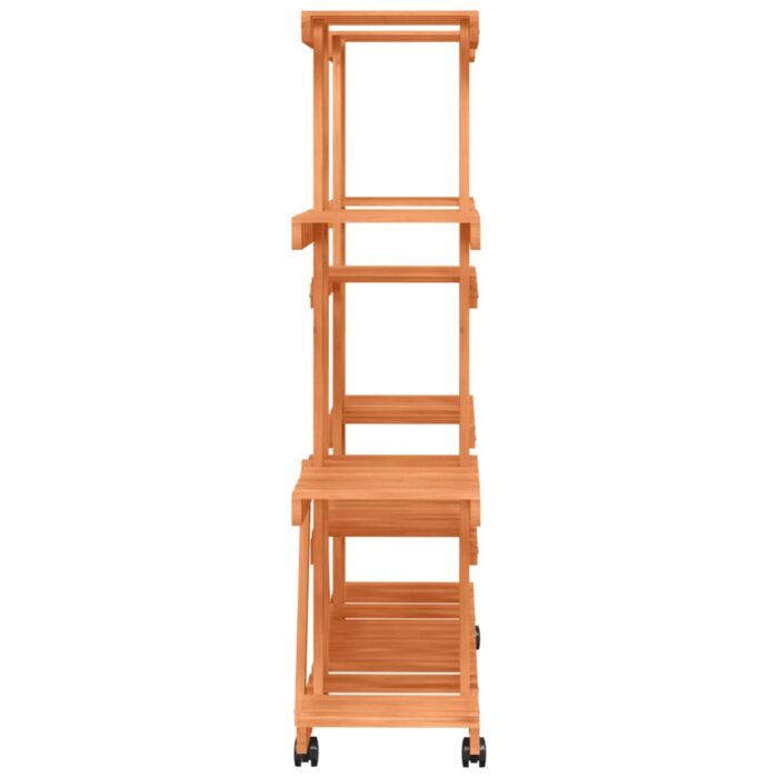 Support à fleurs avec roues 110x25x115 cm bois massif de sapin – Image 3
