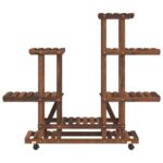 Support à fleurs avec roues 95x25x101 cm bois massif de sapin – Image 2
