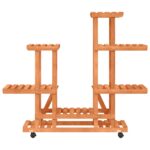 Support à fleurs avec roues 95x25x101 cm bois massif de sapin – Image 2