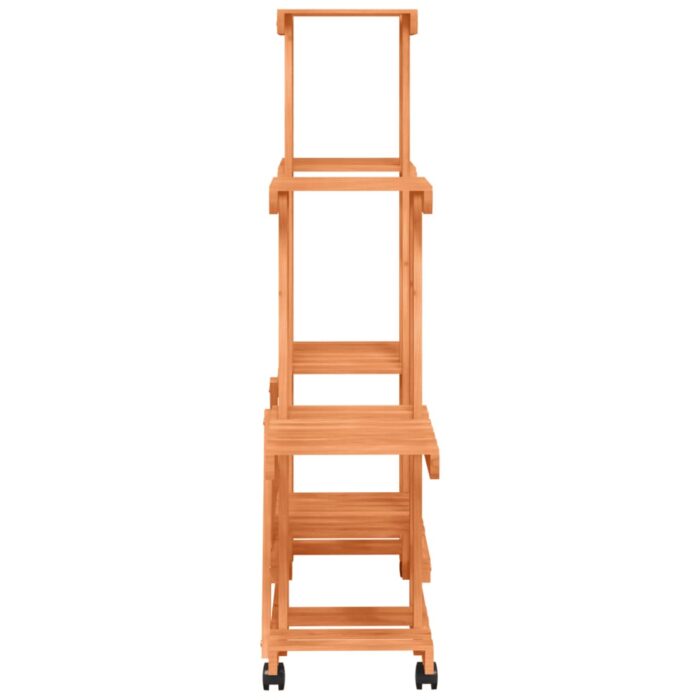 Support à fleurs avec roues 95x25x101 cm bois massif de sapin – Image 3