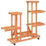 Support à fleurs avec roues 95x25x101 cm bois massif de sapin – Image 4