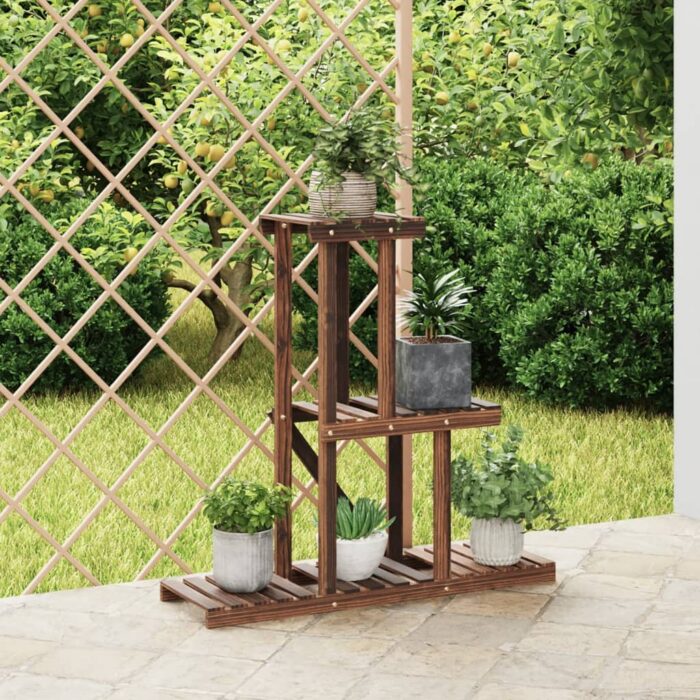 Support à fleurs 81x25x75,5 cm bois massif de sapin – Image 1