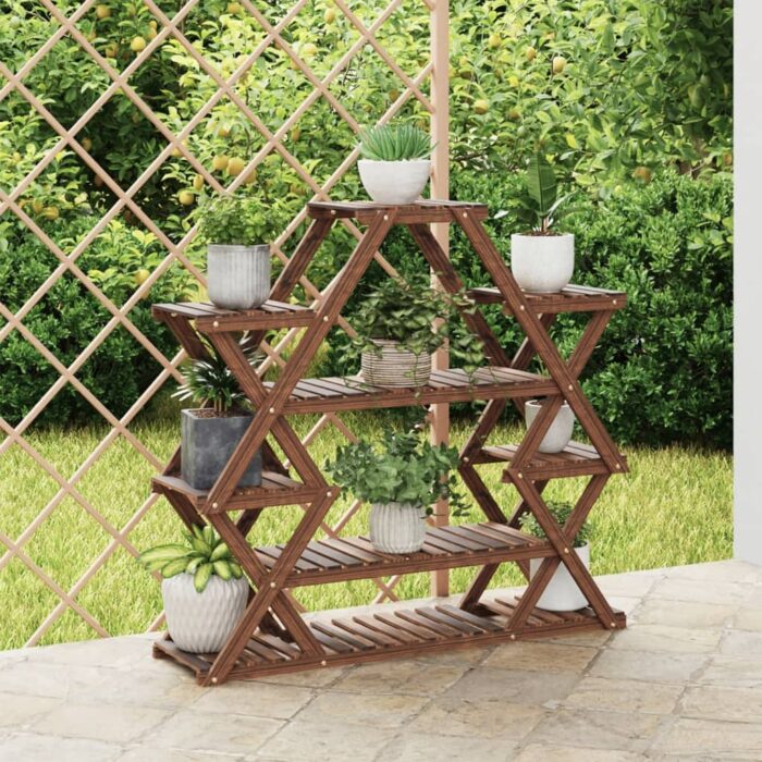 Support à fleurs 110x25x105 cm bois massif de sapin – Image 1
