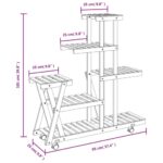 Support à fleurs avec roues 95x25x101 cm bois massif de sapin – Image 6