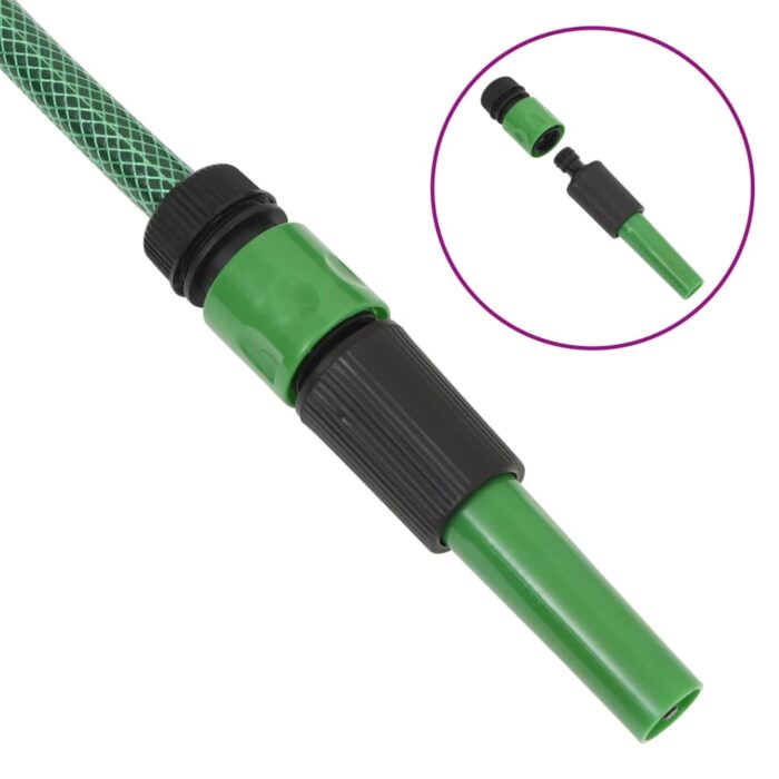 Tuyau d'arrosage avec jeu de raccords vert 0,9" 30 m PVC – Image 6