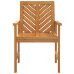 Chaises à manger de jardin lot de 4 bois massif d'acacia – Image 2