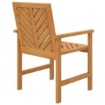 Chaises à manger de jardin lot de 4 bois massif d'acacia – Image 4
