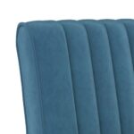 Fauteuil sans accoudoirs bleu velours – Image 4