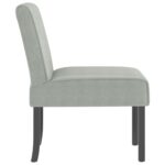 Fauteuil sans accoudoirs gris clair velours – Image 2