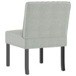 Fauteuil sans accoudoirs gris clair velours – Image 3