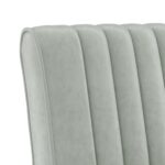 Fauteuil sans accoudoirs gris clair velours – Image 4