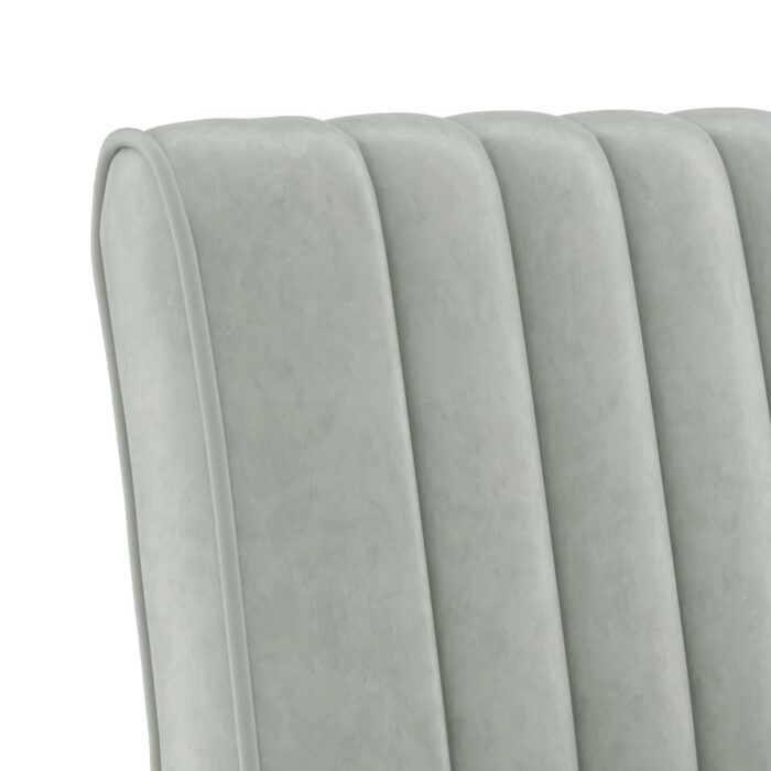 Fauteuil sans accoudoirs gris clair velours – Image 4