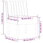 Fauteuil sans accoudoirs gris clair velours – Image 6