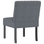 Fauteuil sans accoudoirs gris foncé velours – Image 3