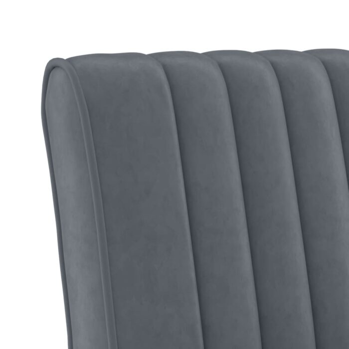 Fauteuil sans accoudoirs gris foncé velours – Image 4