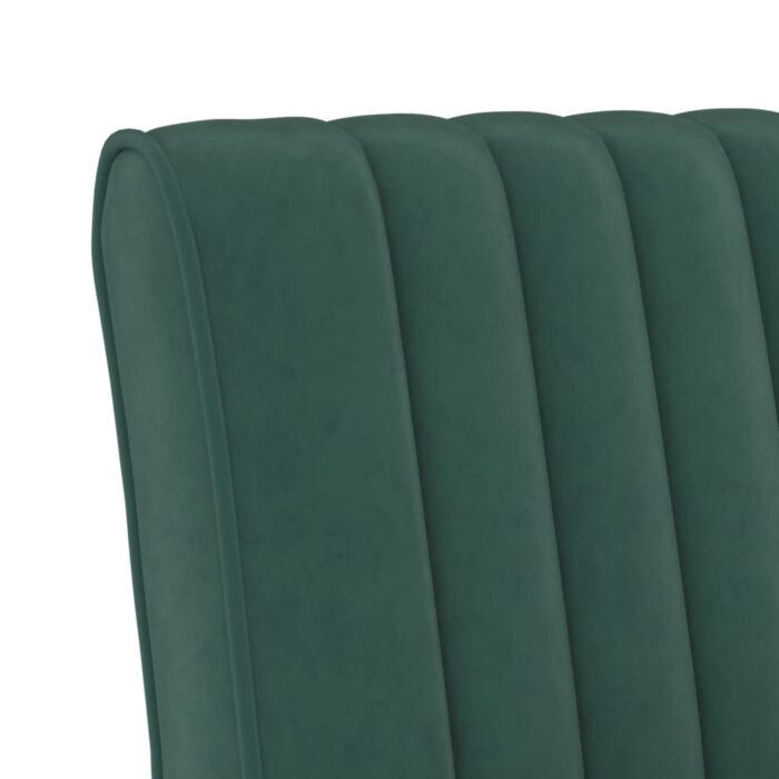 Fauteuil sans accoudoirs vert foncé velours – Image 4