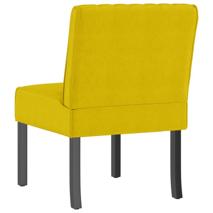 Fauteuil sans accoudoirs jaune velours – Image 3