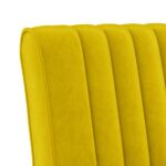 Fauteuil sans accoudoirs jaune velours – Image 4