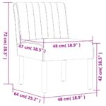 Fauteuil sans accoudoirs jaune velours – Image 6