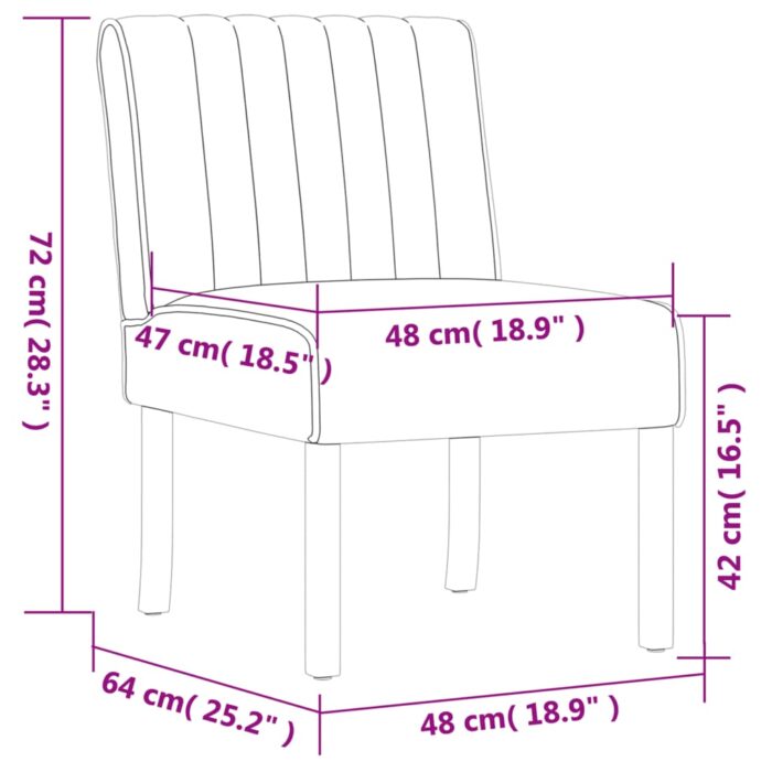 Fauteuil sans accoudoirs jaune velours – Image 6
