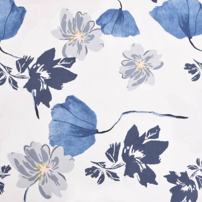 Fauteuil sans accoudoirs bleu tissu avec fleurs – Image 5