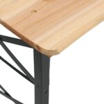 Table à bière pliable 170x50x75/105 cm bois massif de sapin – Image 3