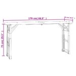 Table à bière pliable 170x50x75/105 cm bois massif de sapin – Image 4